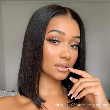 Cuticle Aligned Deep Wave Full Lace Wig,Wholesale Brazilian Sliver Grey Bob Wigs Human Hair Hd Lace Front Straight